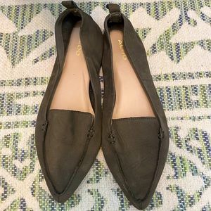 Aldo green suede loafers